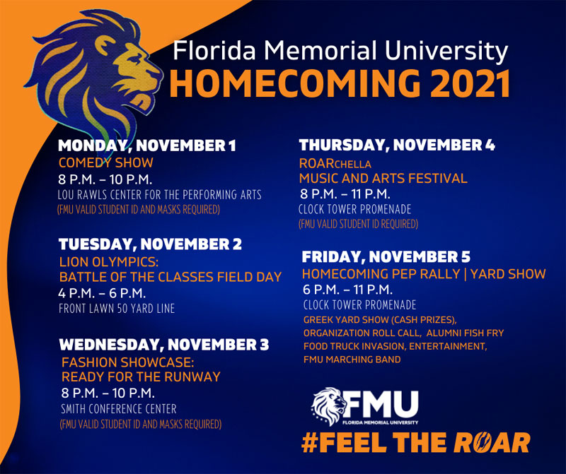 FMU Homecoming 2021 - Student Schedule